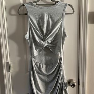 Grey Cut Out T-Shirt Dress